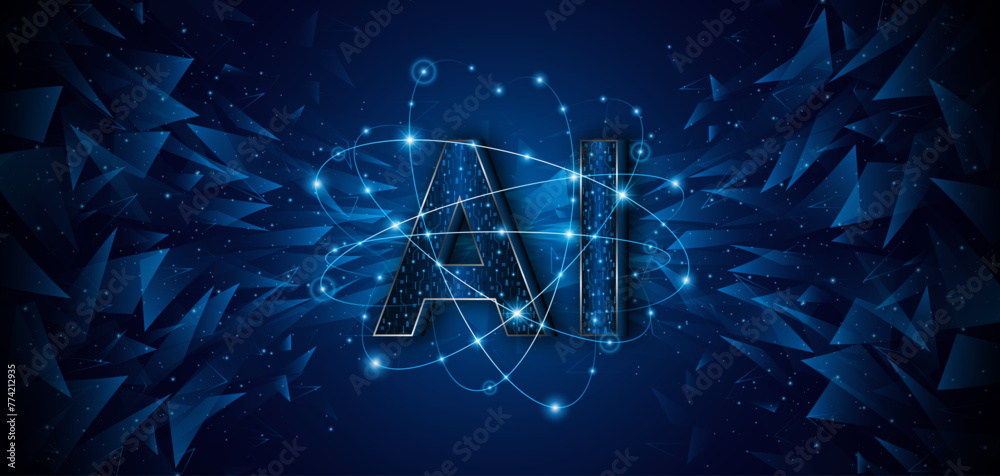 Aufkleber artificial intelligence or ai symbol. neural network learning concept of artificial intelligence. fu