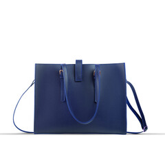 Fashion Ladies Accessories Women's Bags Dark Blue Leather Handbag.