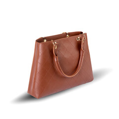 Business classic brown bag for women. Made of genuine grained  leather.