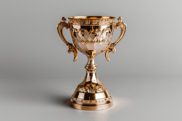 A golden trophy representing success in education against a white background.