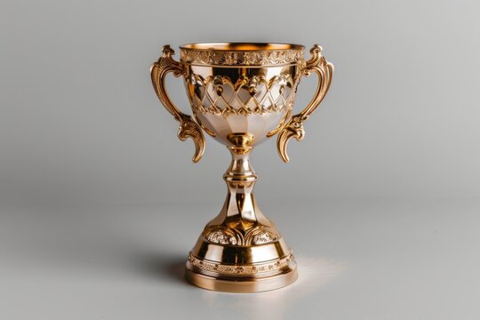 A golden trophy representing success in education against a white background.