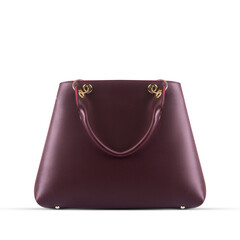 Business classic bag for women. Made of genuine grained purple leather.
