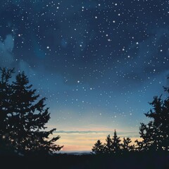 Fototapeta premium Night sky transitioning to dawn