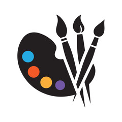 Paint palette and brush icon