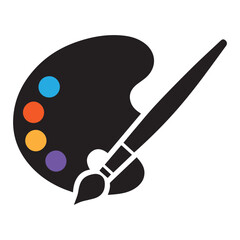 Paint palette and brush icon