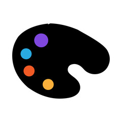 Fototapeta premium Paint palette and brush icon