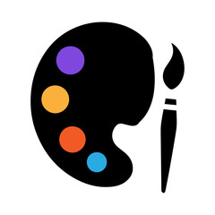 Paint palette and brush icon