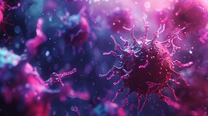 A 3D illustration combining elements of a human virus and medical background - obrazy, fototapety, plakaty
