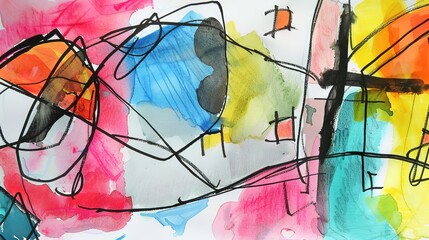 A drawing of an abstract painting in the style