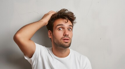 Surprised Man with Hand on Head