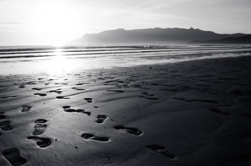 footprints on the beach