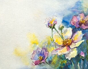 Fototapeta na wymiar watercolor background with flowers