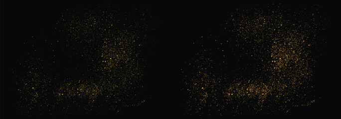 Fototapeta premium Golden dot effect gold glitter texture vector on black background