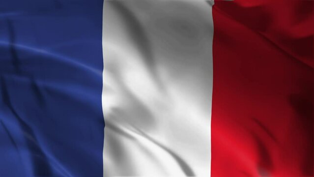 France Flag Waving Animation 
