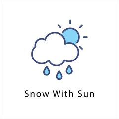 Snow With Sun icon - obrazy, fototapety, plakaty