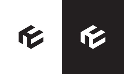HE logo, monogram unique logo, black and white logo, premium elegant logo, letter HE Vector minimalist - obrazy, fototapety, plakaty