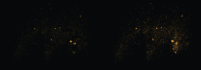 Vector gradient luxury gold glitter on a black background