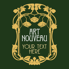 vector vintage items: label art nouveau	
