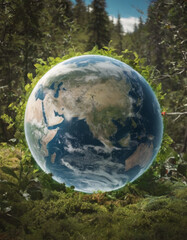 Obraz na płótnie Canvas Globo terrestre simbolo della Giornata Mondiale della Terra: celebriamo la nostra casa comune