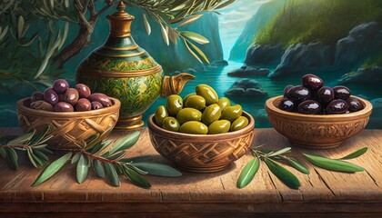 olives and oil - 774226579