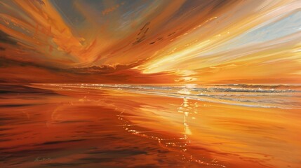 Sunset Painting on Beach