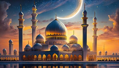 Obraz premium mosque at night