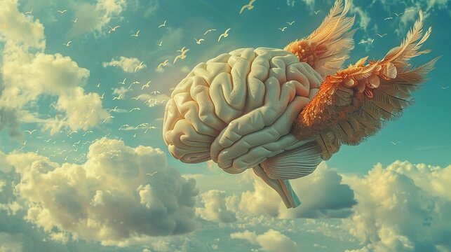 A brain with wings