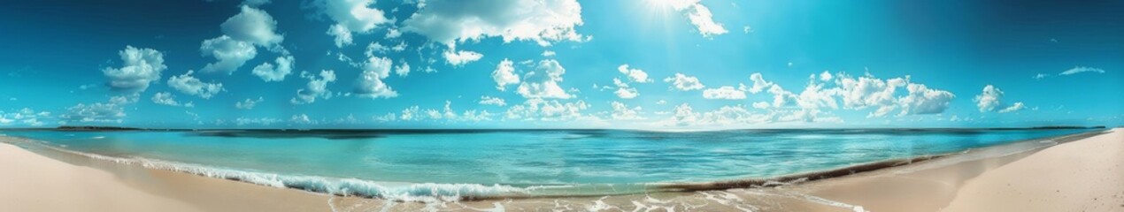 Fototapeta premium Beach With Water and Clouds