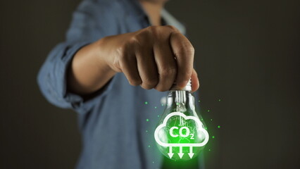 CO2 , carbon footprint and carbon credit to limit global warming from climate change, Bio Circular...