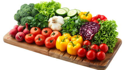 Colorful Array of Fresh Vegetables Arranged on transparent background