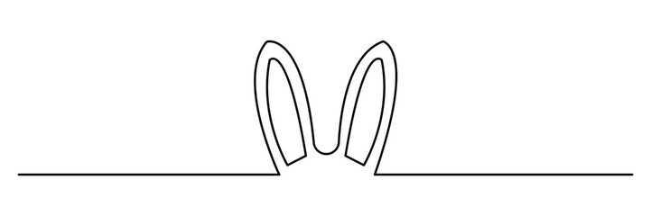 Easter bunny on line vector, traditional holiday rabbit line art. Christian holiday animal symbol. Easter rabbit bunny simple graphic illustration. EPS file 72. - obrazy, fototapety, plakaty