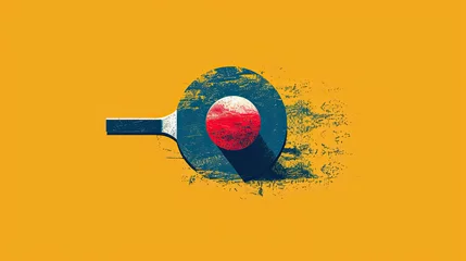 Fotobehang World Table Tennis Day, april,  table tennis ball on yellow background, Poster, banner, card, background.  © Mahnoor