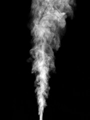 White smoke, steam, puffs isolated on a black