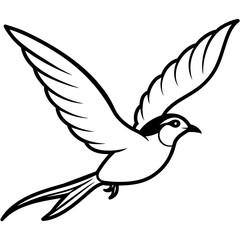 Graceful Bird Silhouette Vector Illustration for Simple Flying Scenes