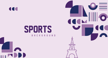 Paris theme background design. geometric abstract banner design, sports, championship. 