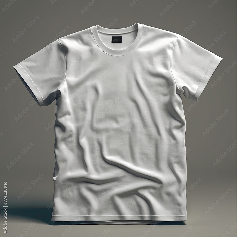 Sticker Blank Plain White T-Shirt Mockup