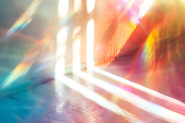 Blurred rainbow light refraction texture