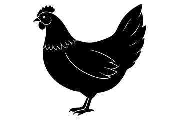silhouette of a chicken silhouette,tattoo design, icon Silhouette,logo, and vector illustration