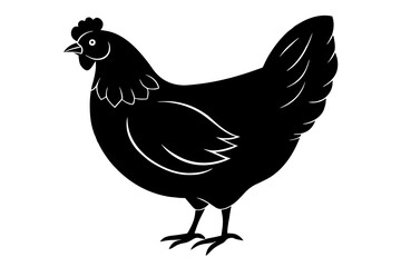 silhouette of a chicken silhouette,tattoo design, icon Silhouette,logo, and vector illustration