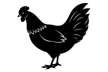 silhouette of a chicken silhouette,tattoo design, icon Silhouette,logo, and vector illustration