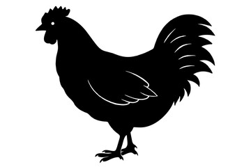 silhouette of a chicken silhouette,tattoo design, icon Silhouette,logo, and vector illustration