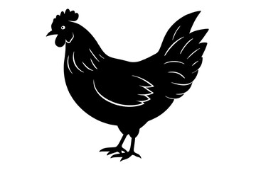 silhouette of a chicken silhouette,tattoo design, icon Silhouette,logo, and vector illustration