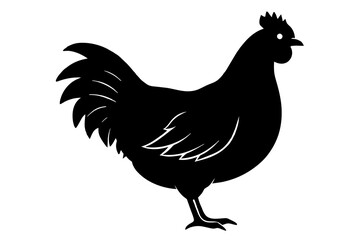 silhouette of a chicken silhouette,tattoo design, icon Silhouette,logo, and vector illustration