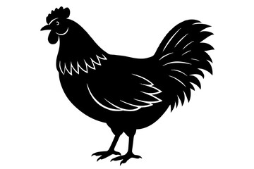silhouette of a chicken silhouette,tattoo design, icon Silhouette,logo, and vector illustration