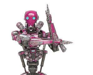 apocalypse cyborg is ready for some action like a comic hero with copy space