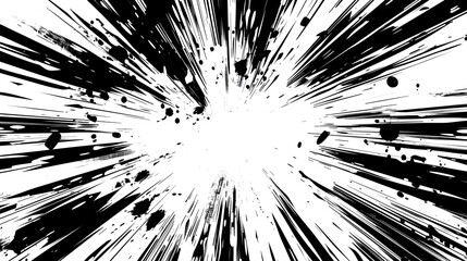 Abstract comic book flash explosion radial lines background , Abstract comic book for superhero design Bright black white light strip burst. Flash ray blast glow , Manga cartoon hero fight print stamp