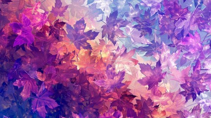 Gemstone leaves amethyst maples, quartz oaks, and topaz birches casting colorful, metallic glints as sunlight filters through them, kaleidoscope of hues style created with Generative AI Technology - obrazy, fototapety, plakaty