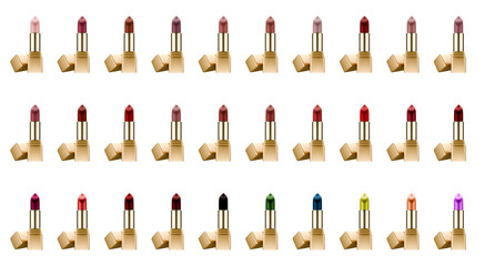 Including a collection of lip sticks 3D rendering.