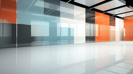 Concept for a modern design for an office interior; colorful architectural background image