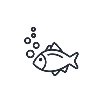 fish icon. vector.Editable stroke.linear style sign for use web design,logo.Symbol illustration.